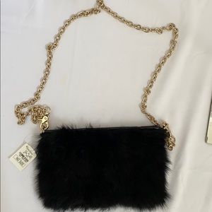 Brand New Alexisuospny faux fur crossbody/clutch